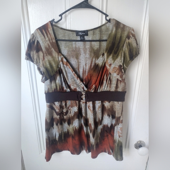 IZ Byer Brown Babydoll Summer Top Size XL - Picture 4 of 7